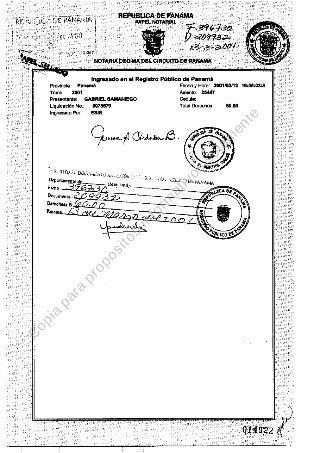 Public Registry entry stamp (página 16)